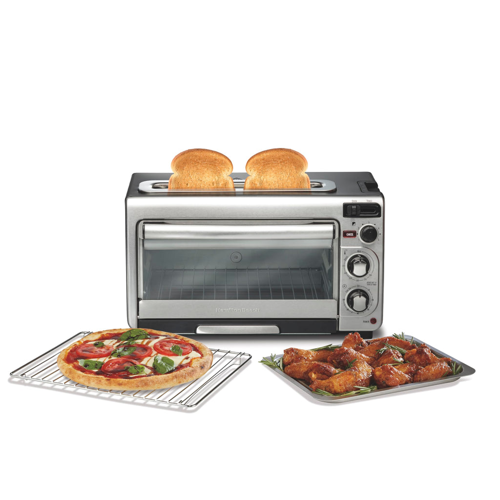 2-in-1 Stainless Steel Toaster Oven 60 Min Timer