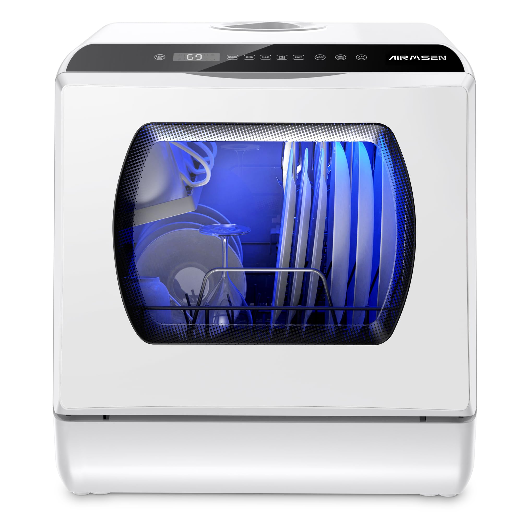 Mini Countertop Dishwasher Built-in Water Tank 5 Programs