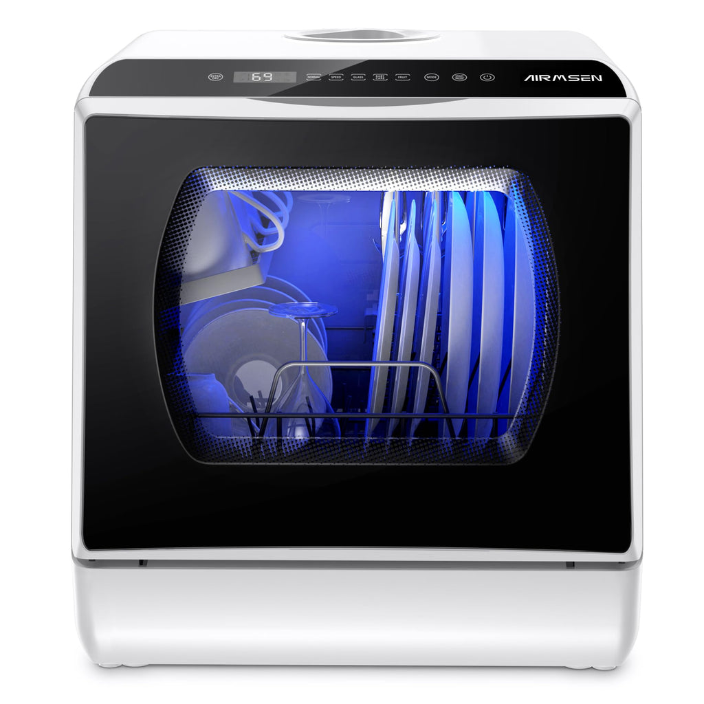 Mini Countertop Dishwasher Built-in Water Tank 5 Programs