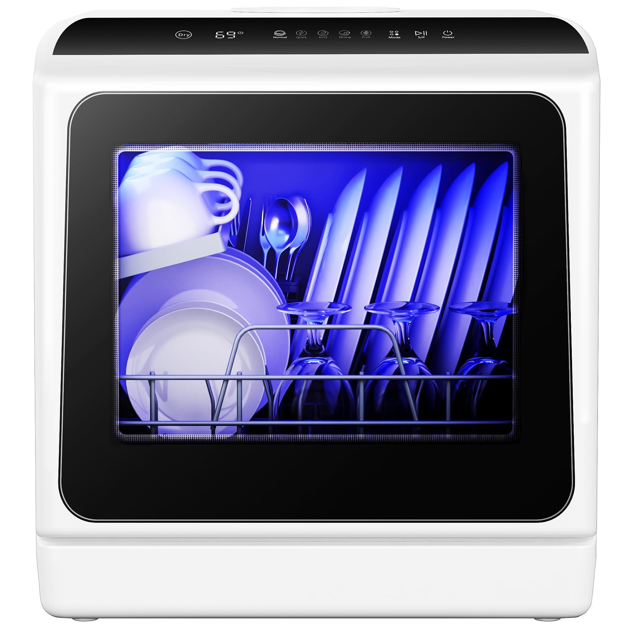 Portable Mini Dishwasher with 6 Wash Modes High Temp Air Dry