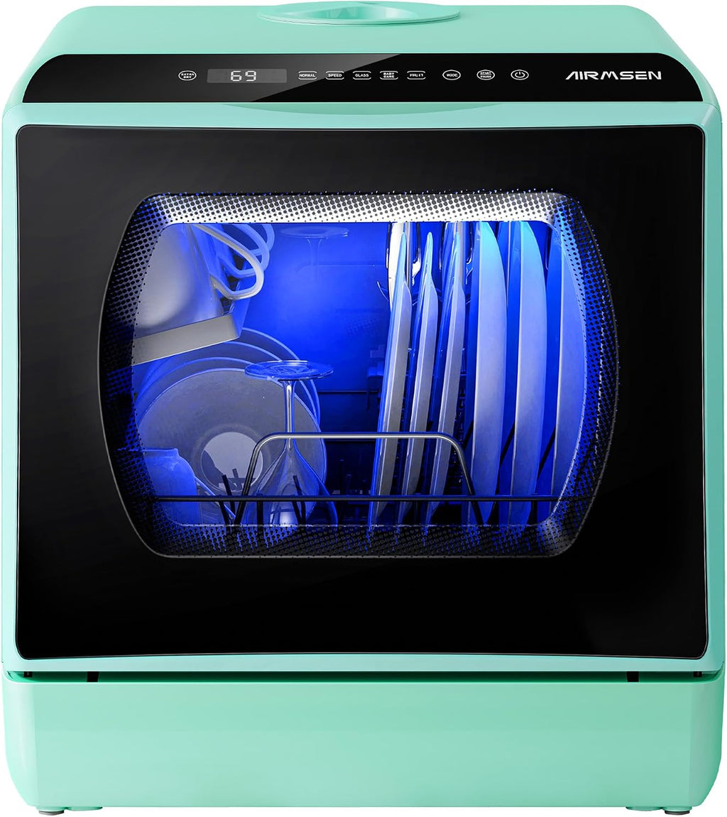Mini Countertop Dishwasher Built-in Water Tank 5 Programs