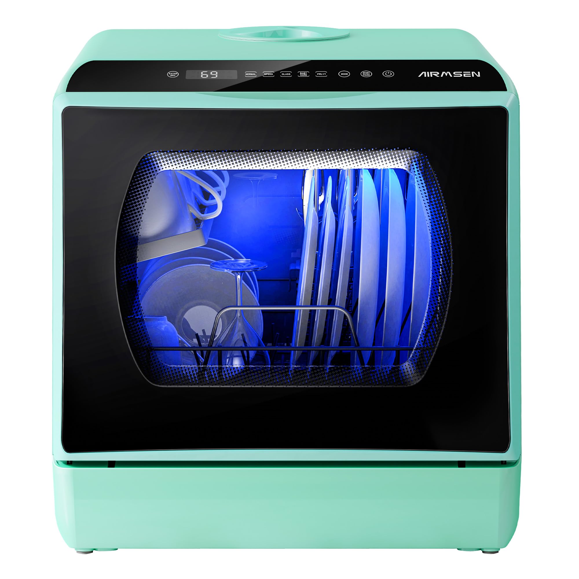 Mini Countertop Dishwasher Built-in Water Tank 5 Programs