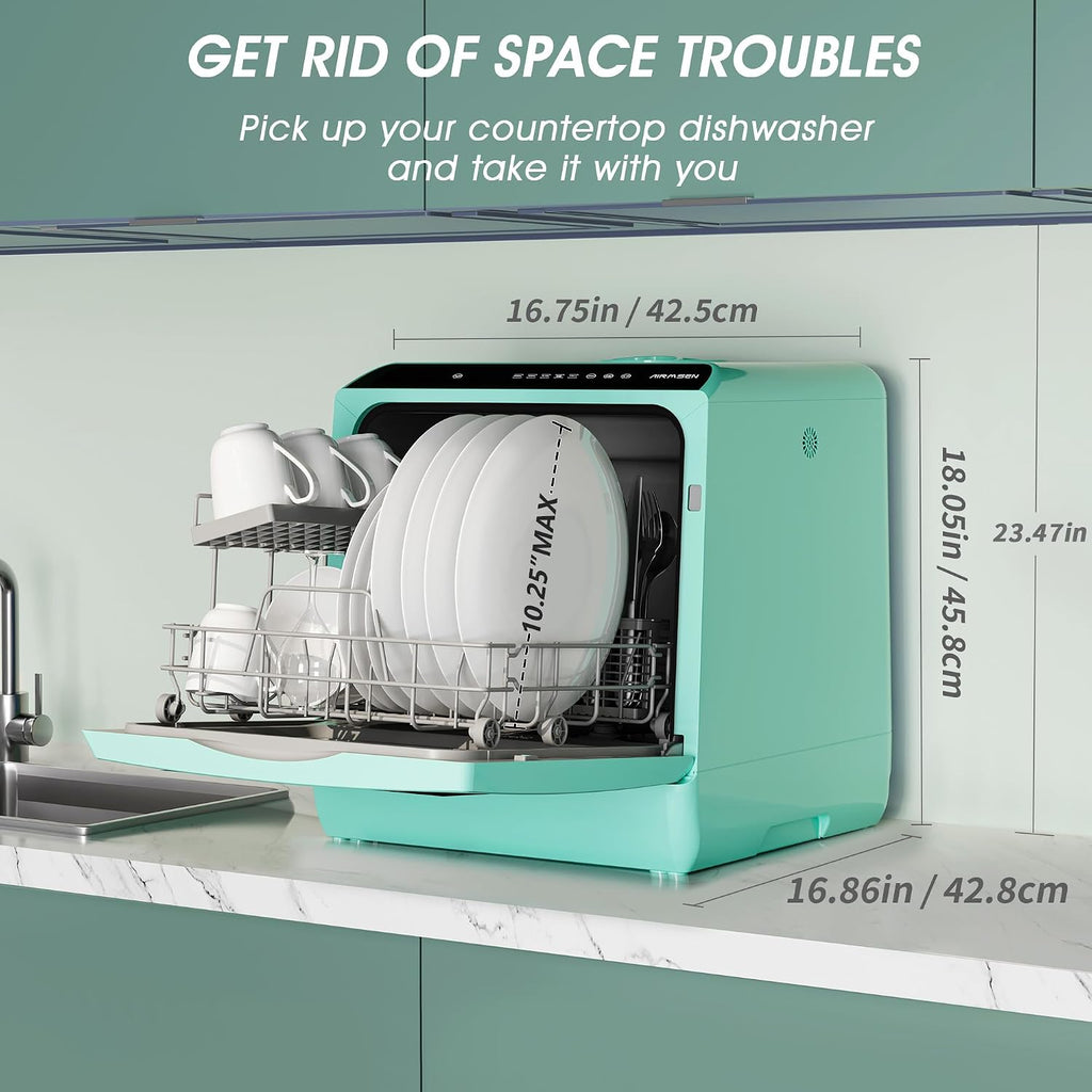 Mini Countertop Dishwasher Built-in Water Tank 5 Programs