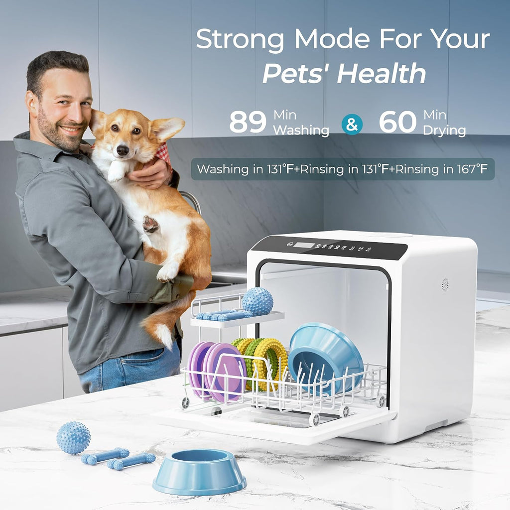 Black Portable Mini Dishwasher 6 Programs Air Dry